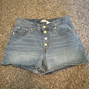 Levis Shorts Juniors Size 14 Colorful Button Fly And Accent Pocket Shorts Rare